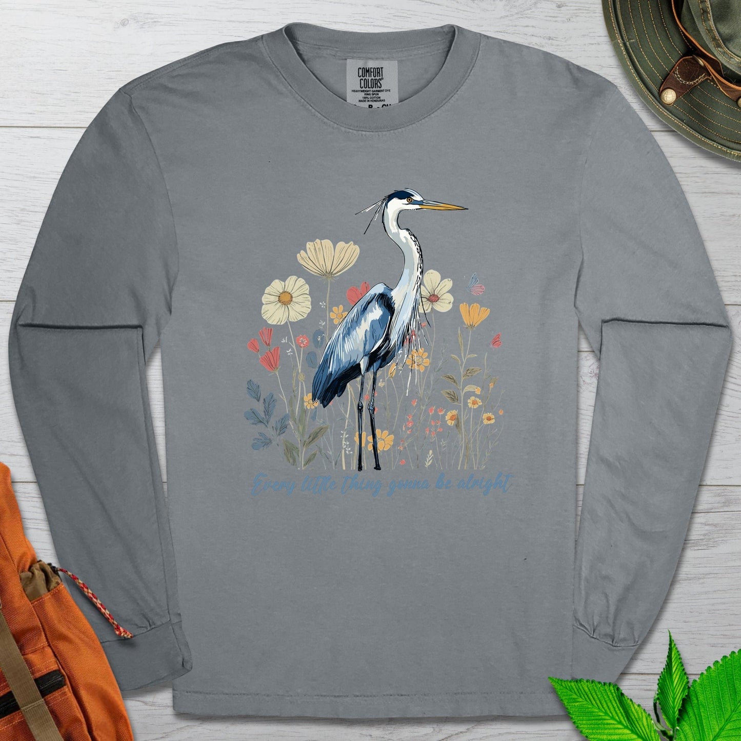 Blue Heron Long Sleeve Tshirt