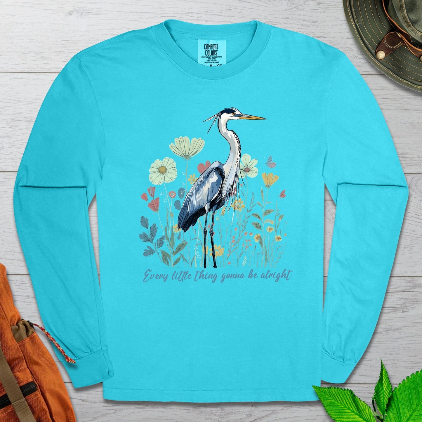 Blue Heron Long Sleeve Tshirt