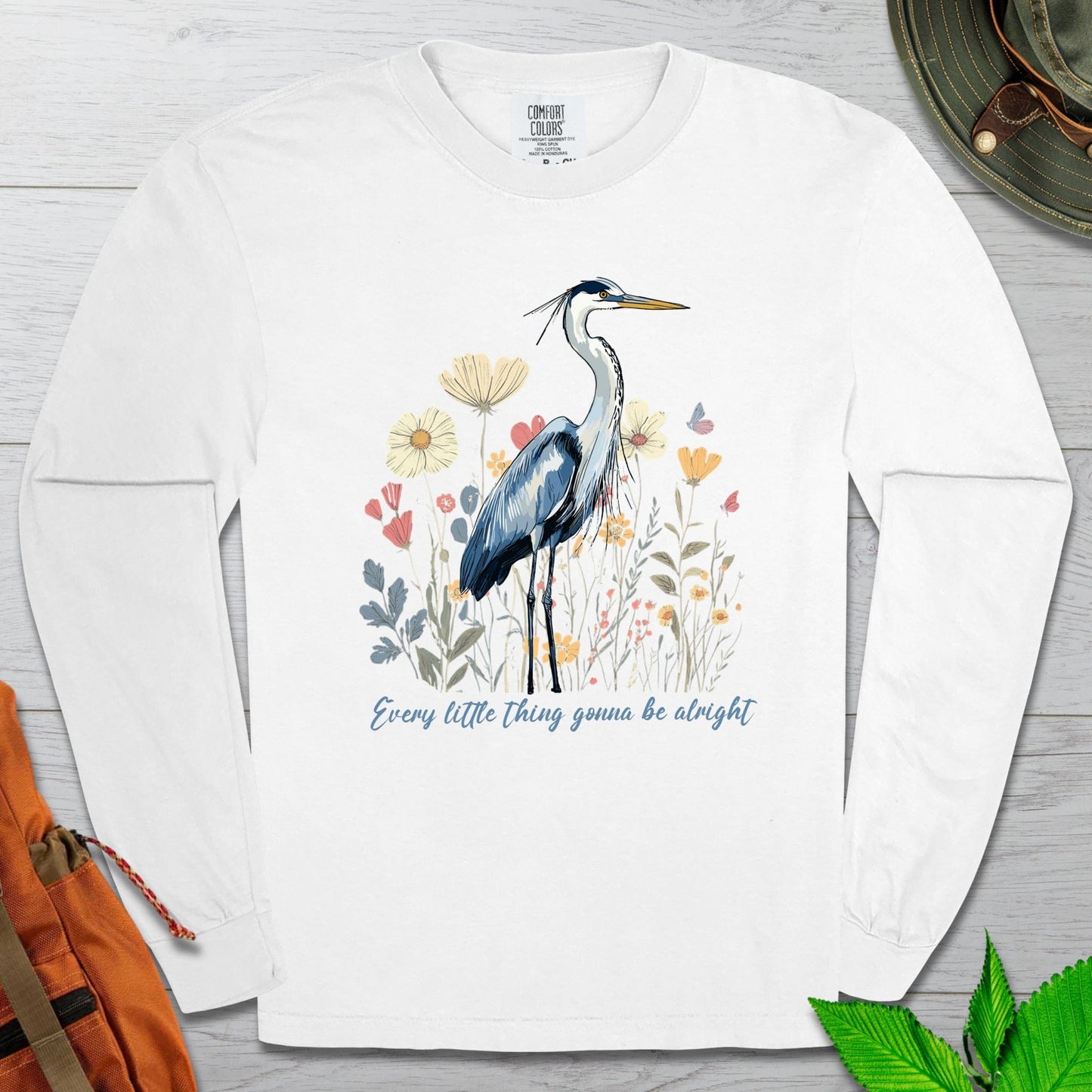 Blue Heron Long Sleeve Tshirt