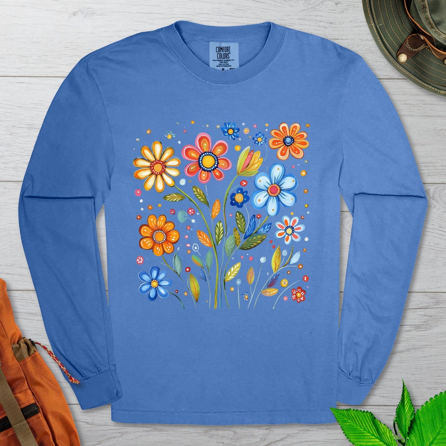 Painted Flowers Long Sleeve Tshirt