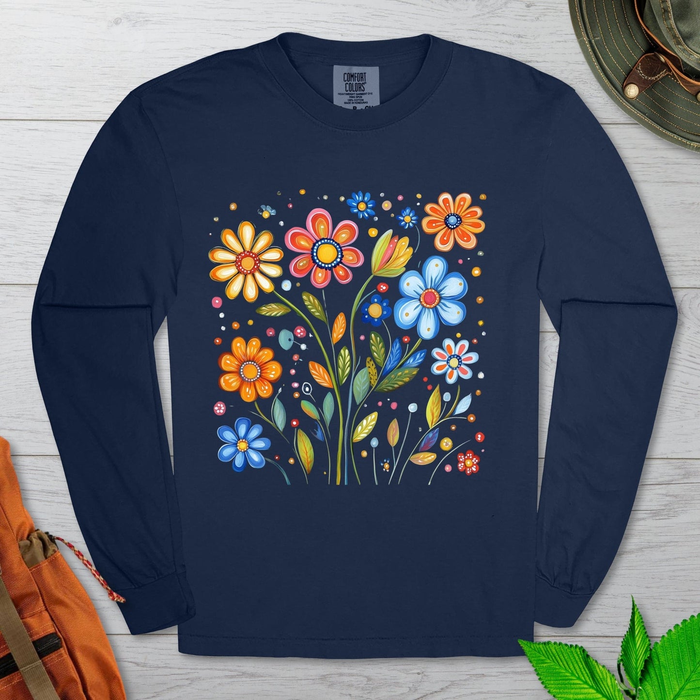 Painted Flowers Long Sleeve Tshirt