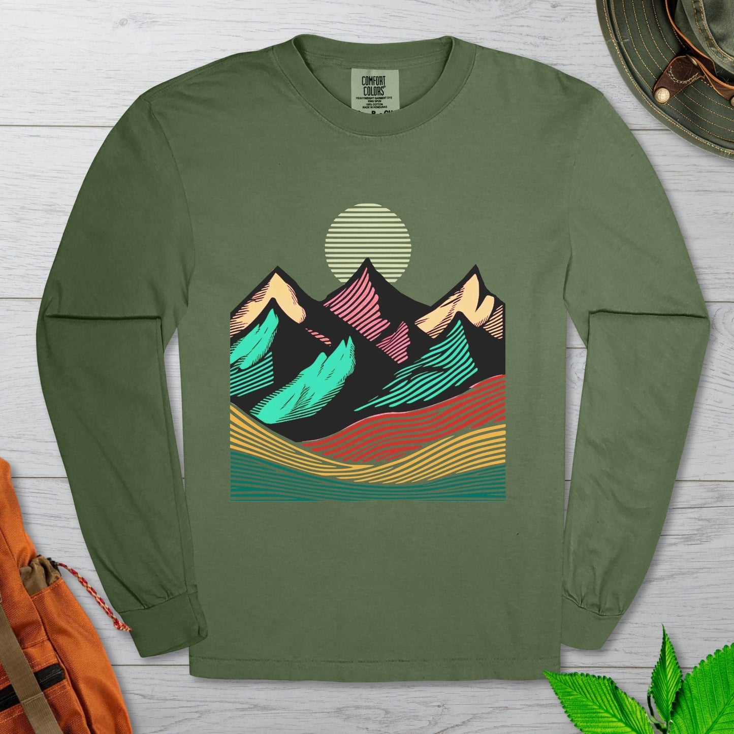 Abstract Mountainscape Long Sleeve Tshirt