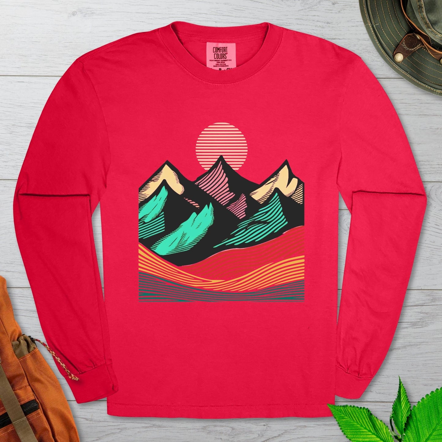 Abstract Mountainscape Long Sleeve Tshirt