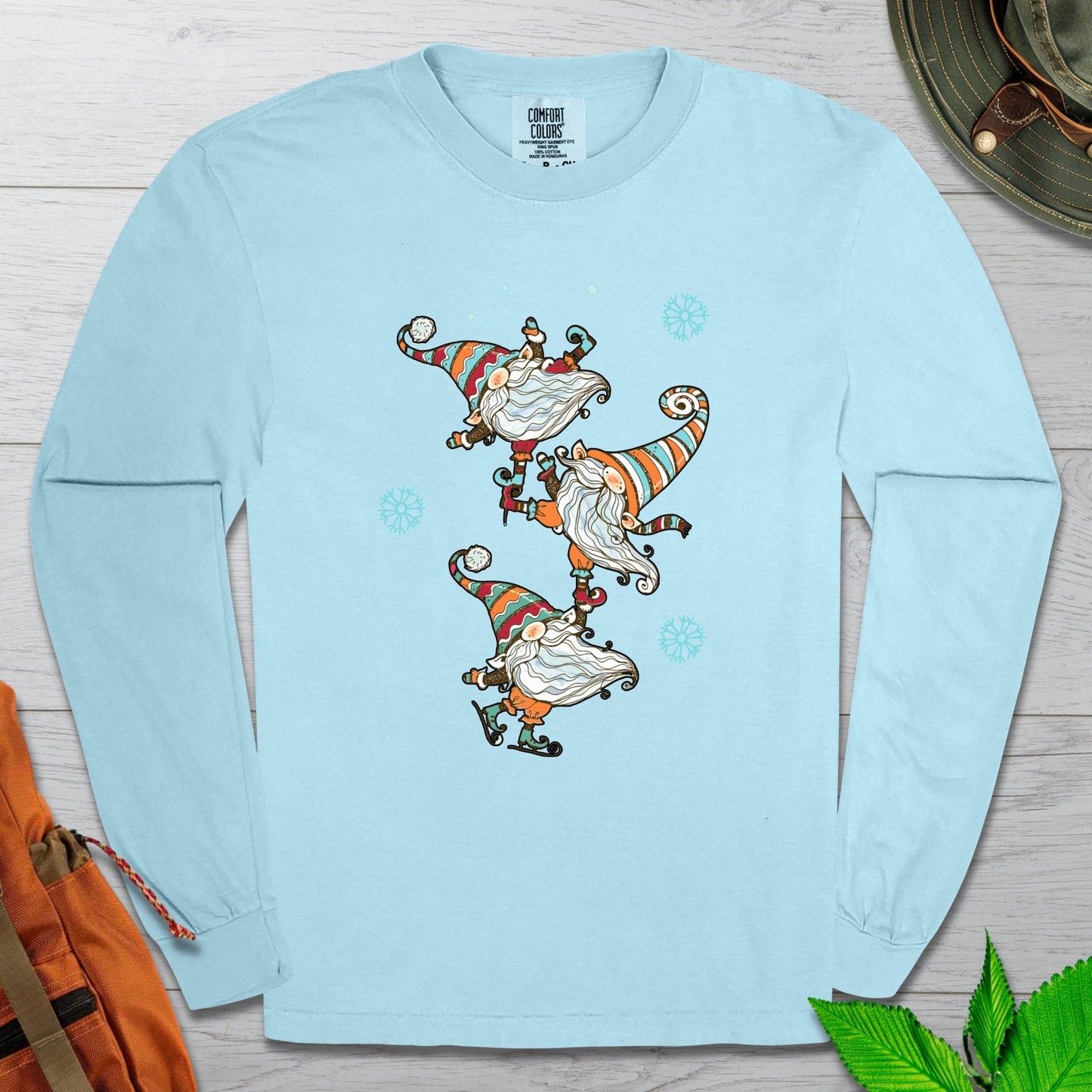 Gnomes On Skates Long Sleeve Tshirt