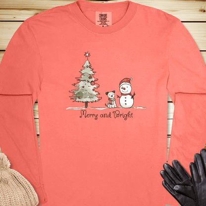 Merry and Bright Long Sleeve Tshirt
