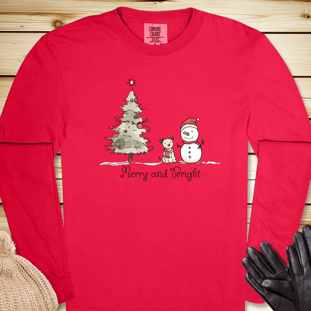 Merry and Bright Long Sleeve Tshirt