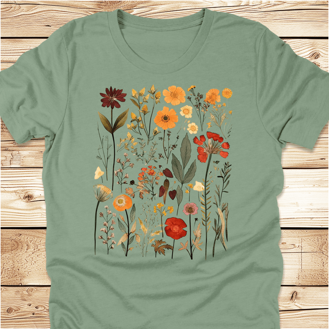 Vintage Pressed Flowers Tshirt - Ramblin Road