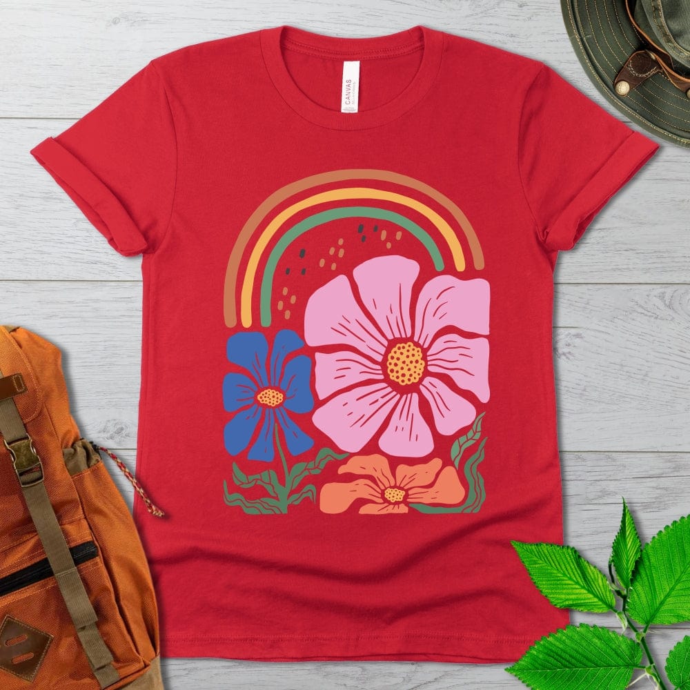 Retro Flowers and Rainbows Tshirt