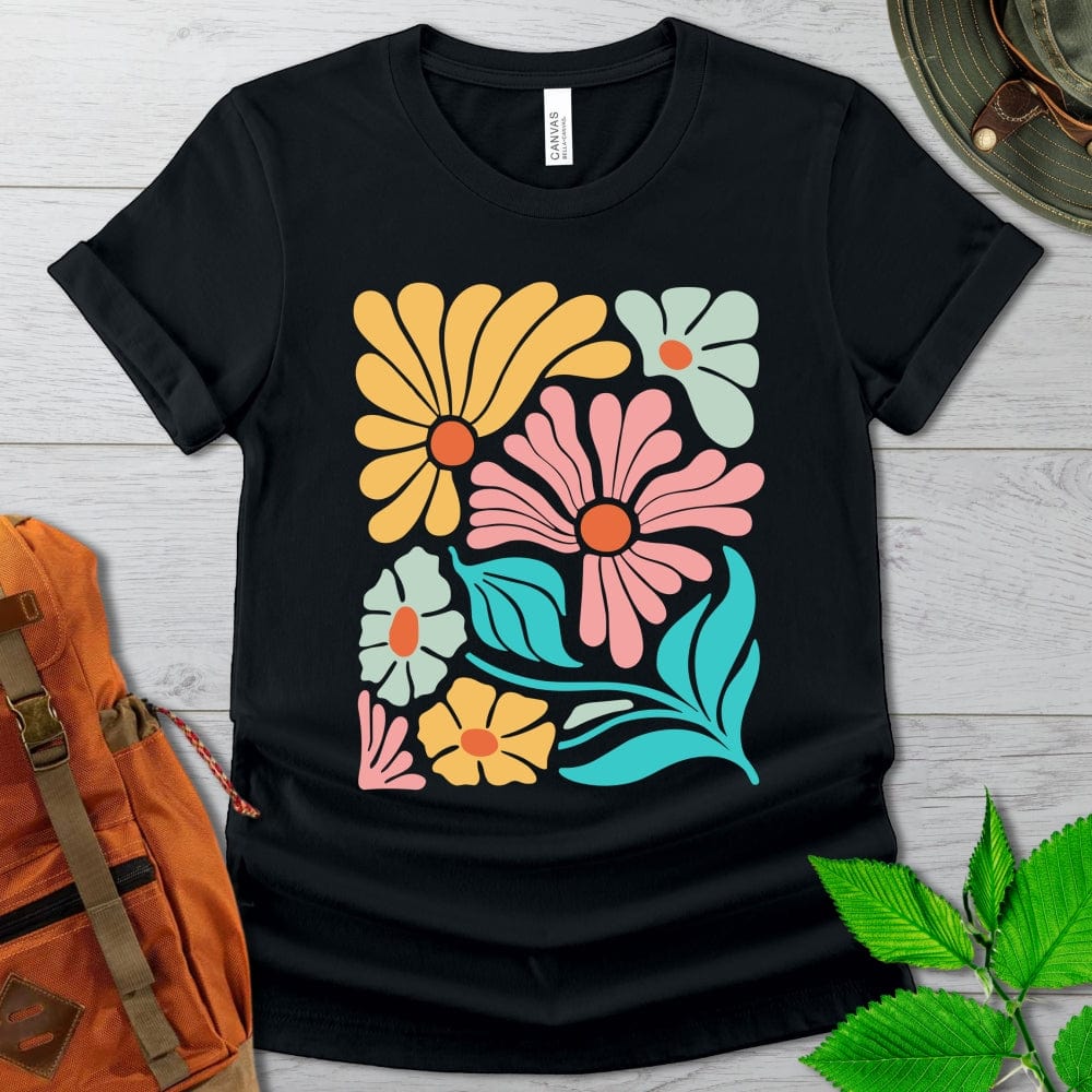 Wavy Retro Flowers Tshirt