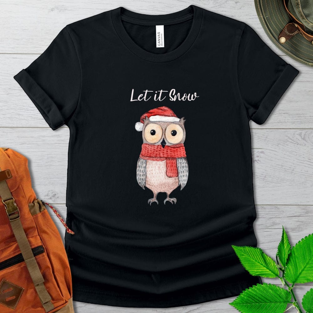 Let It Snow Holiday Owl Tshirt