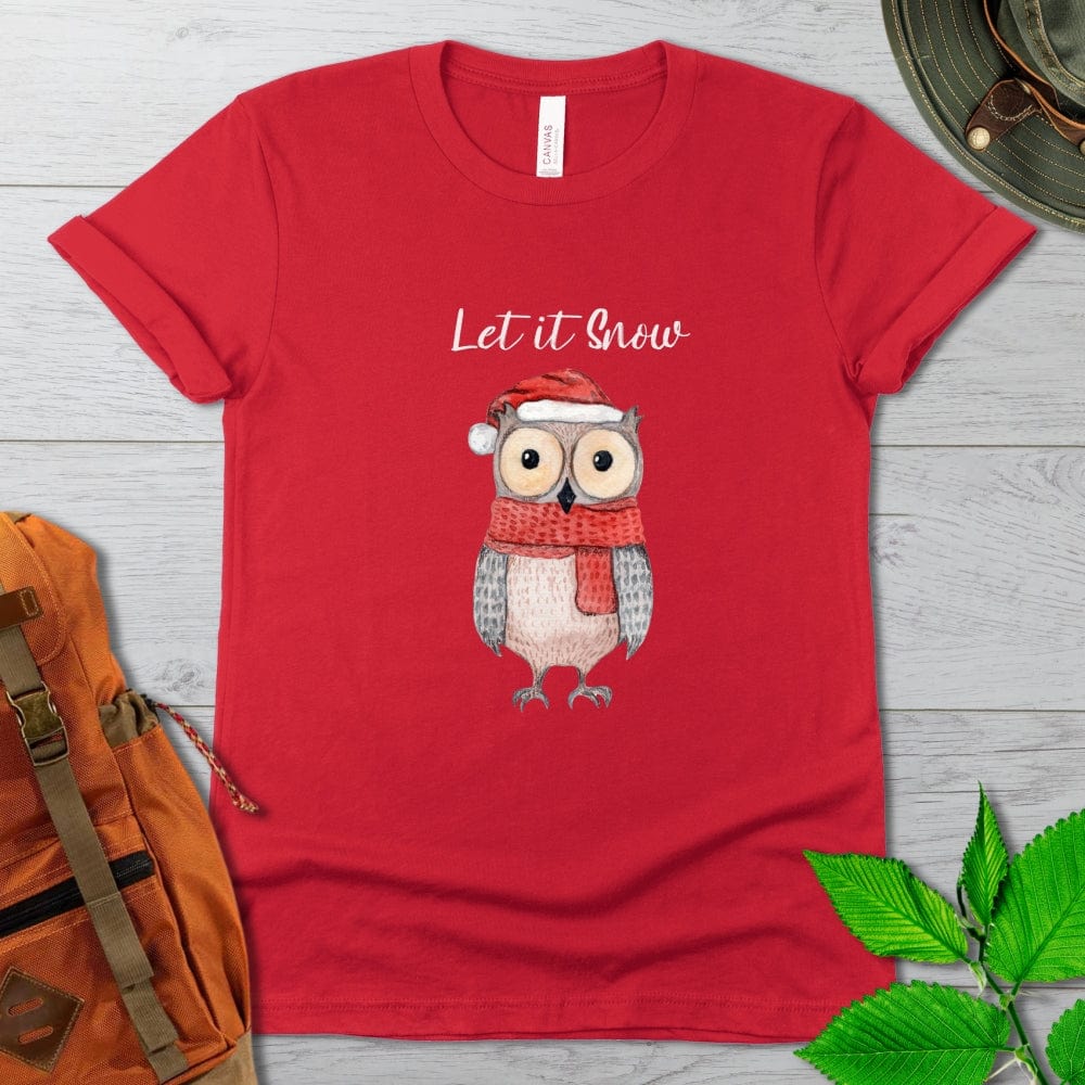 Let It Snow Holiday Owl Tshirt