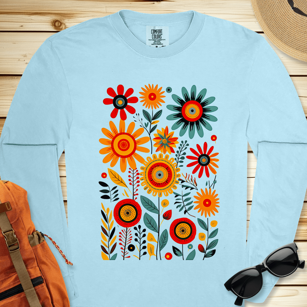 Boho Flowers Long Sleeve Tshirt