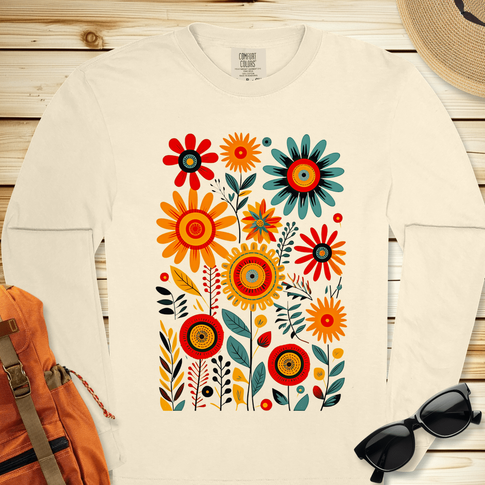 Boho Flowers Long Sleeve Tshirt