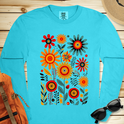 Boho Flowers Long Sleeve Tshirt