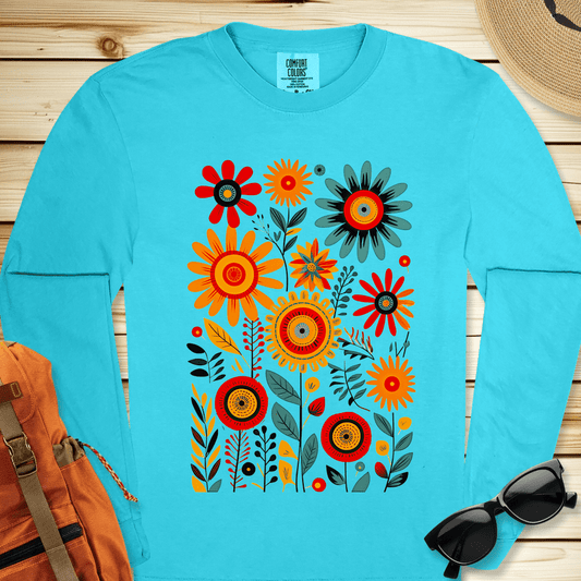 Boho Flowers Long Sleeve Tshirt