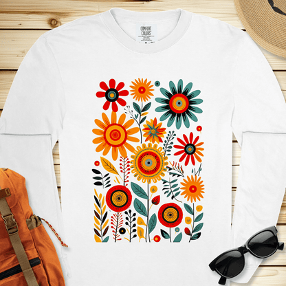 Boho Flowers Long Sleeve Tshirt