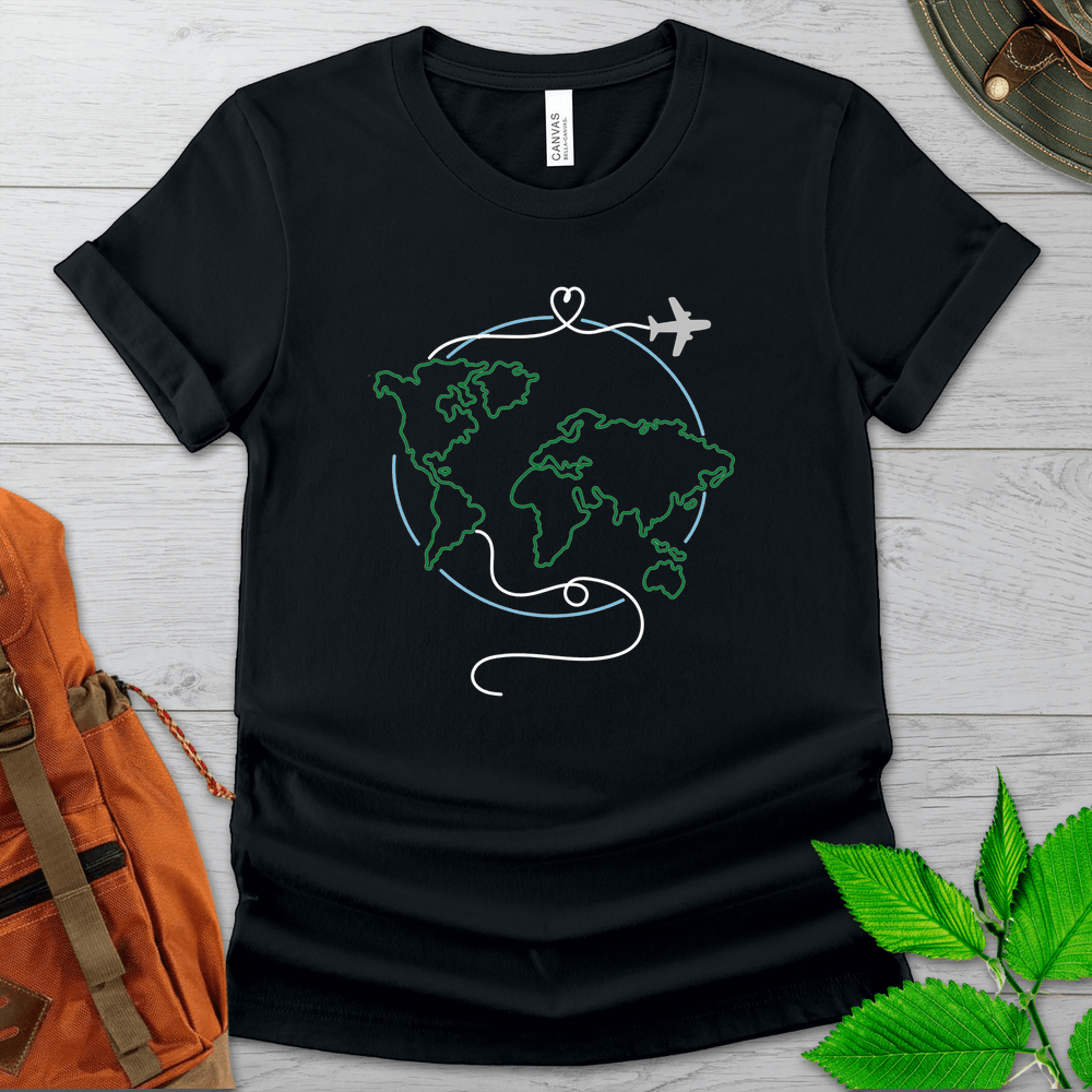 Travel Globe Lineart Tshirt