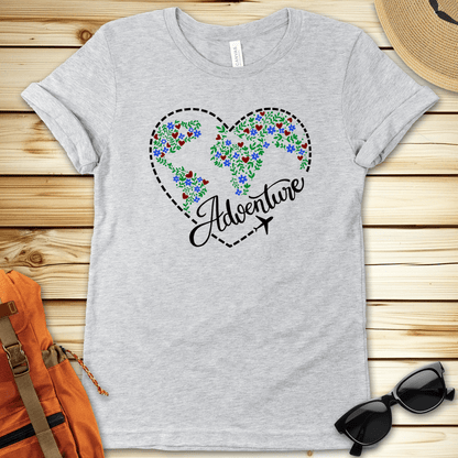Travel Colorful Adventure Heart Tshirt