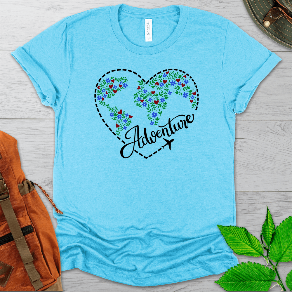 Travel Colorful Adventure Heart Tshirt