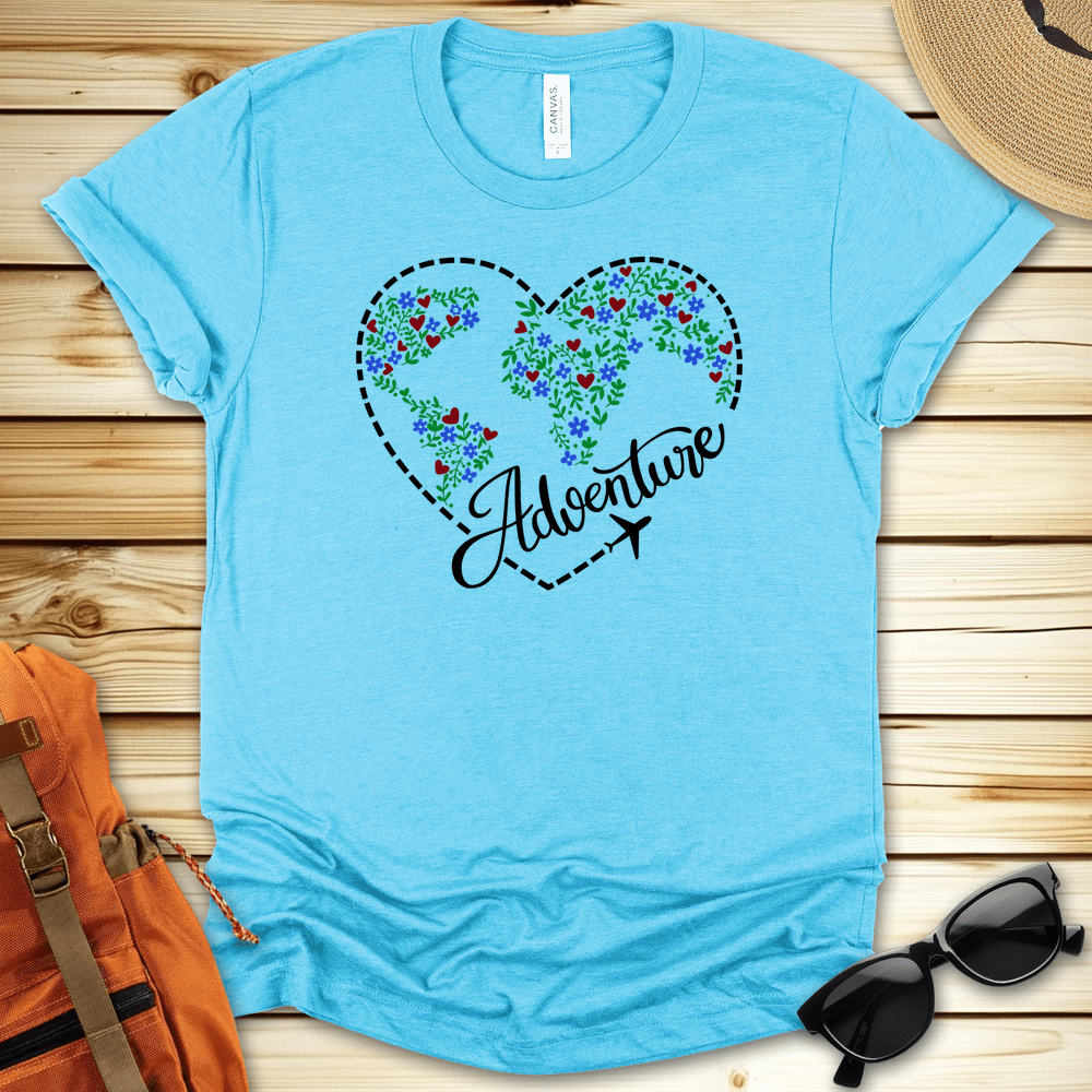 Travel Colorful Adventure Heart Tshirt