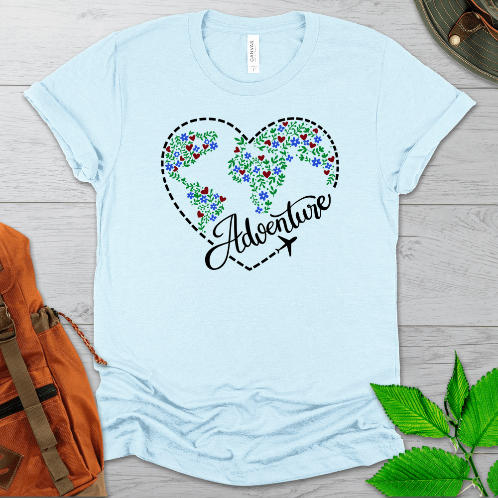 Travel Colorful Adventure Heart Tshirt