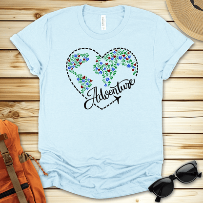 Travel Colorful Adventure Heart Tshirt