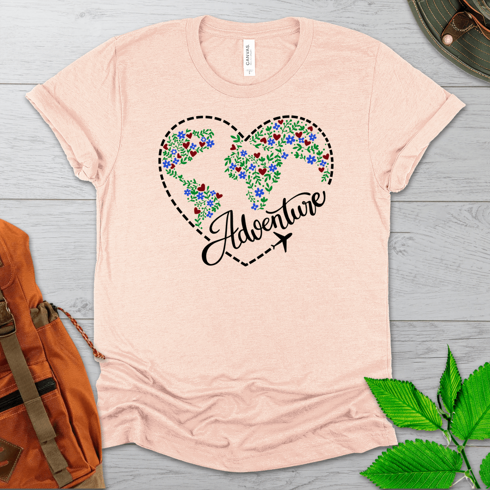 Travel Colorful Adventure Heart Tshirt