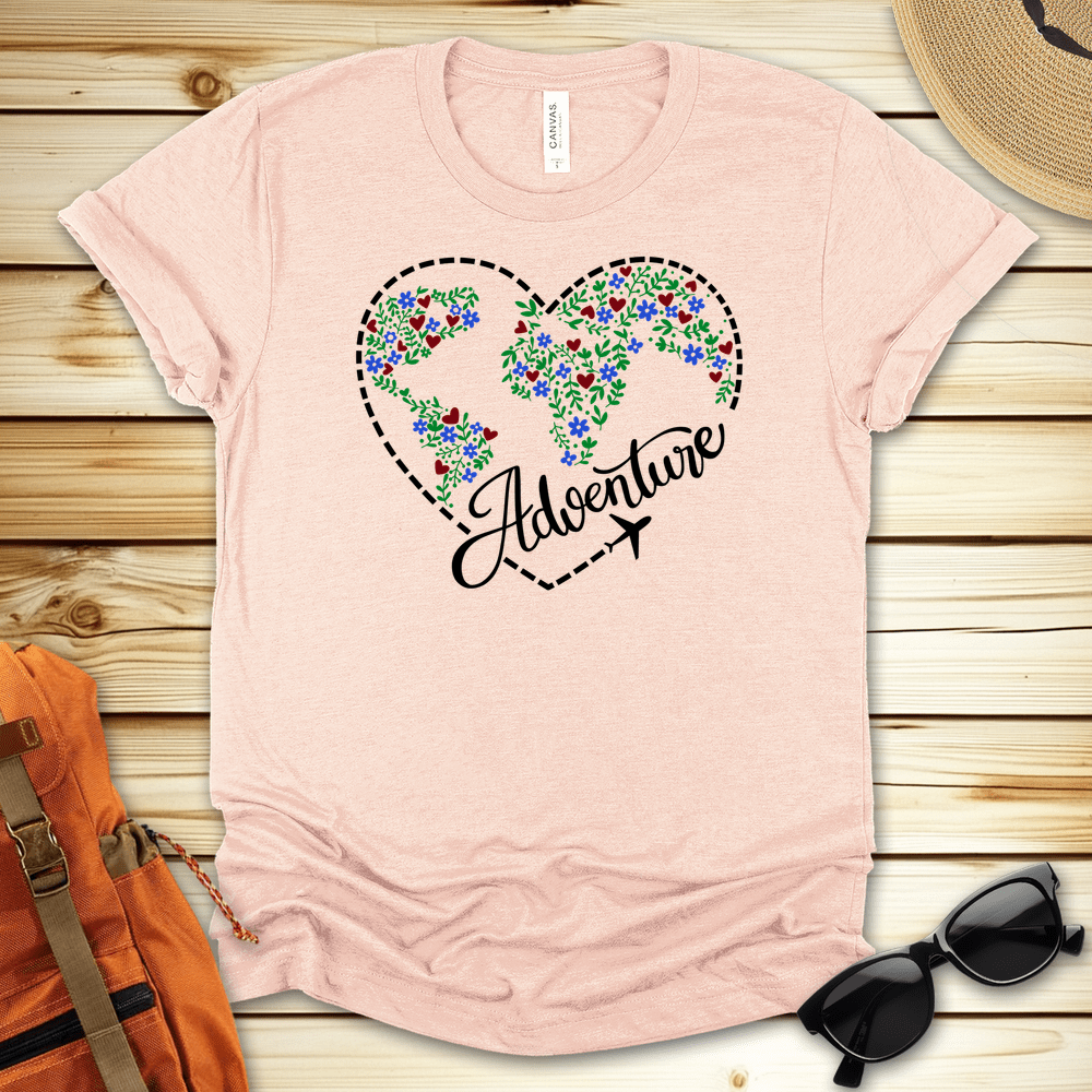 Travel Colorful Adventure Heart Tshirt