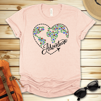 Travel Colorful Adventure Heart Tshirt