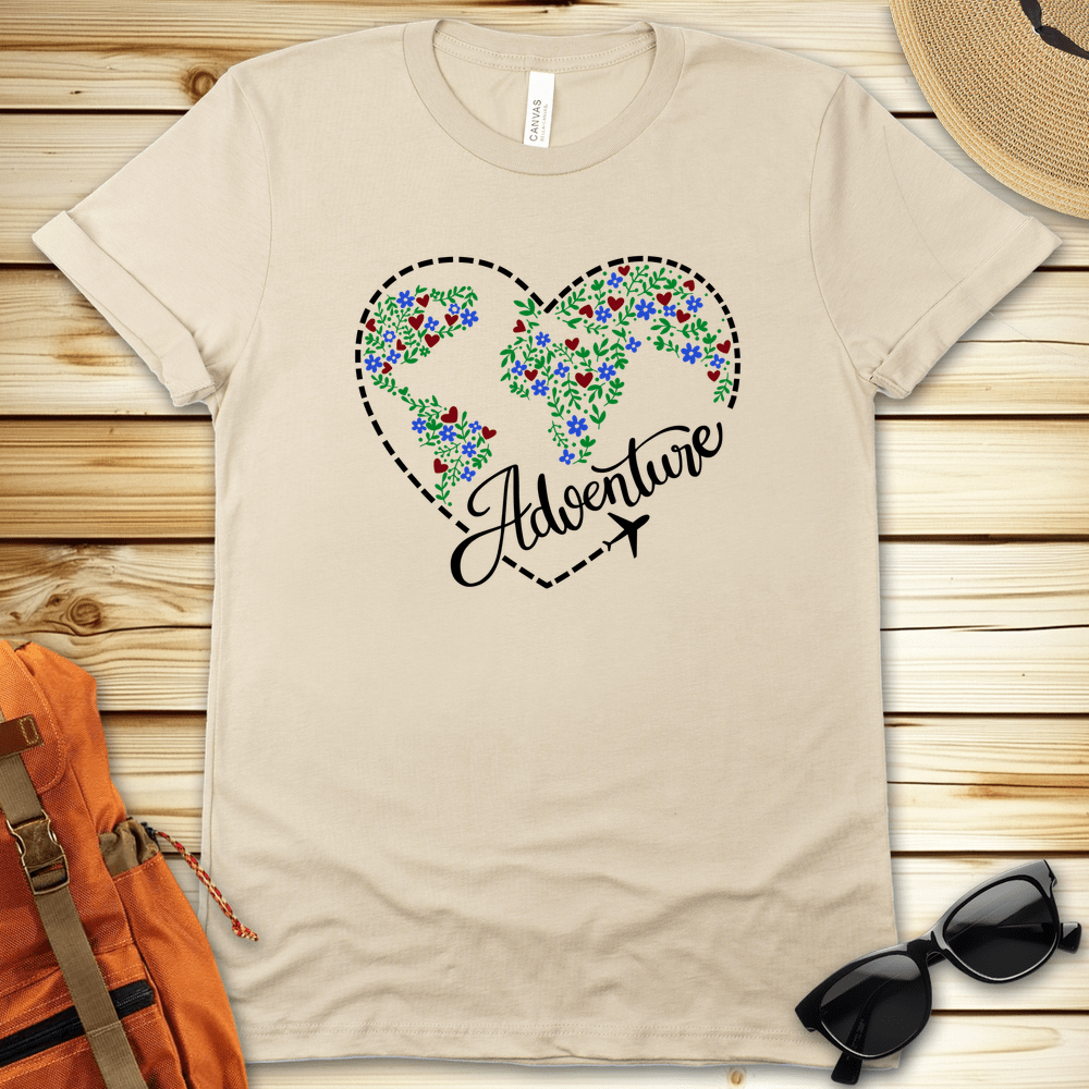 Travel Colorful Adventure Heart Tshirt