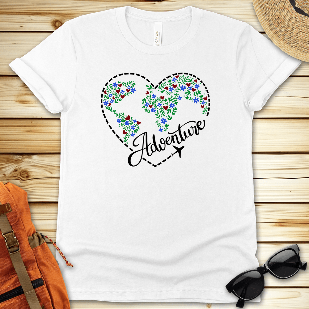 Travel Colorful Adventure Heart Tshirt