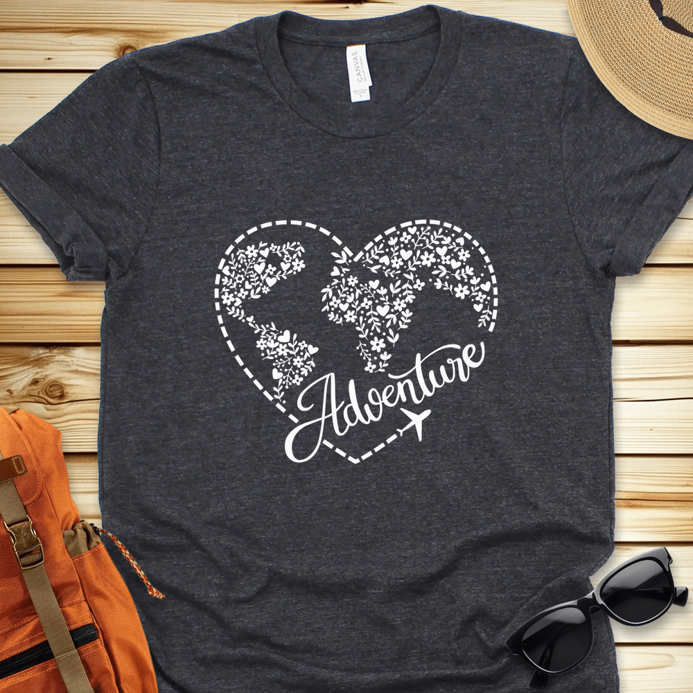 Travel Adventure Heart Tshirt