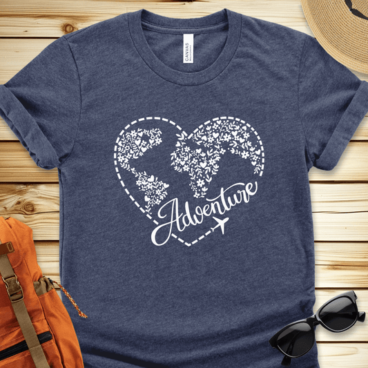Travel Adventure Heart Tshirt