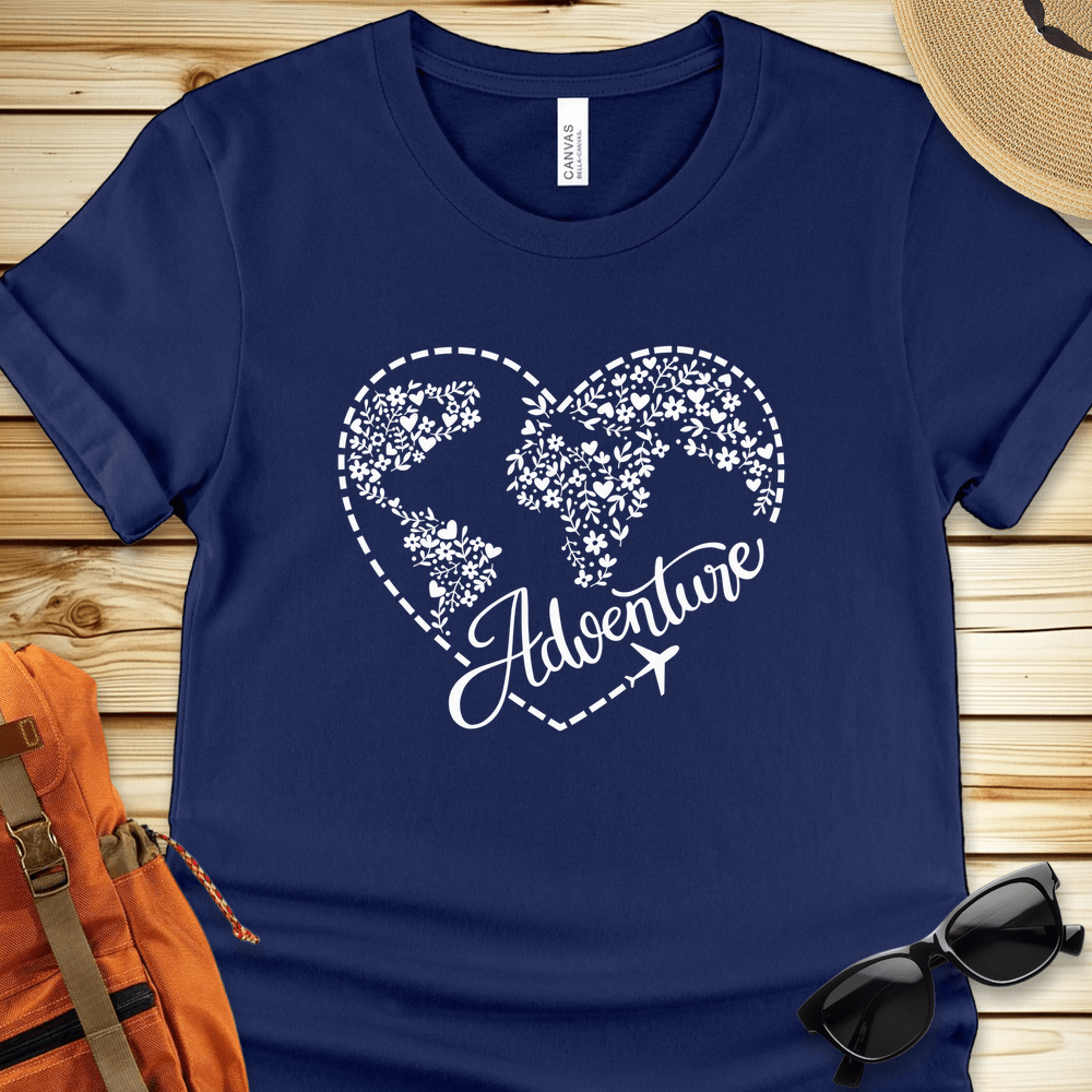 Travel Adventure Heart Tshirt