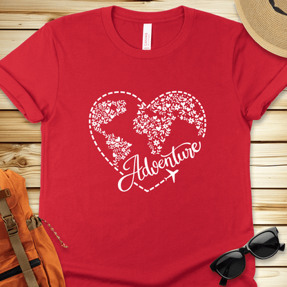 Travel Adventure Heart Tshirt