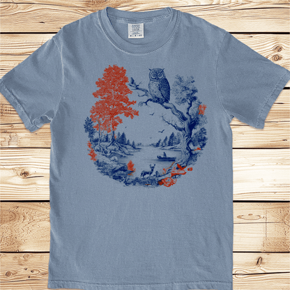 Vintage Woodcut Owl in Tree Relaxed Fit Tee - Ramblin Road
