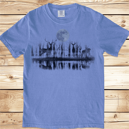 Deer At The Lake Relaxed Fit Tee - Ramblin Road