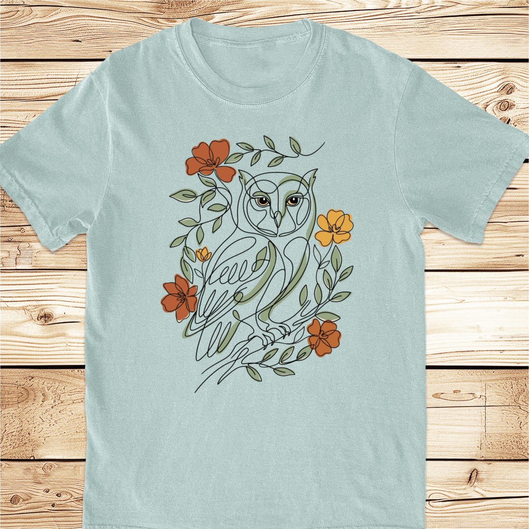 Picasso Inspired LineArt Owl Relaxed Fit Tee - Ramblin Road