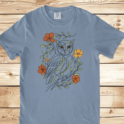 Picasso Inspired LineArt Owl Relaxed Fit Tee - Ramblin Road