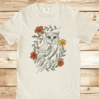 Picasso Inspired LineArt Owl Relaxed Fit Tee - Ramblin Road
