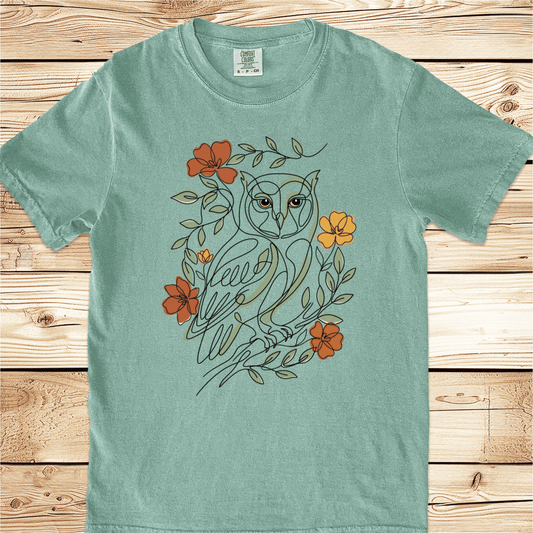 Picasso Inspired LineArt Owl Relaxed Fit Tee - Ramblin Road
