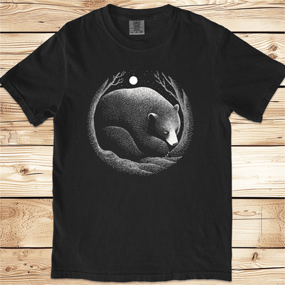 Hybernating Linoocut Bear Relaxed Fit Tee - Ramblin Road