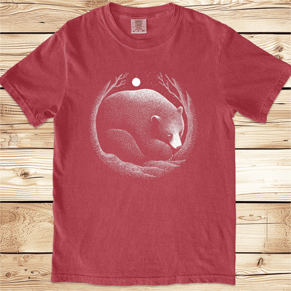 Hybernating Linoocut Bear Relaxed Fit Tee - Ramblin Road