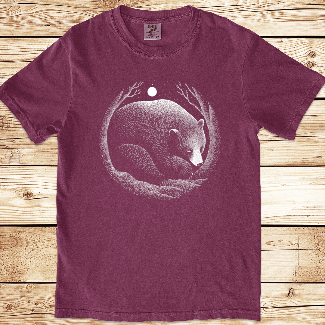 Hybernating Linoocut Bear Relaxed Fit Tee - Ramblin Road