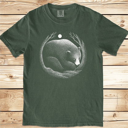 Hybernating Linoocut Bear Relaxed Fit Tee - Ramblin Road
