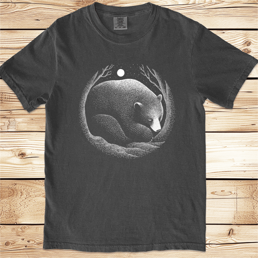 Hybernating Linoocut Bear Relaxed Fit Tee - Ramblin Road