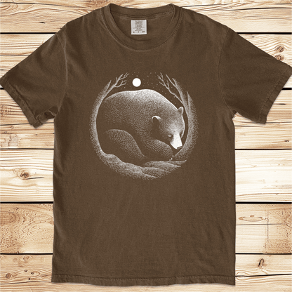 Hybernating Linoocut Bear Relaxed Fit Tee - Ramblin Road
