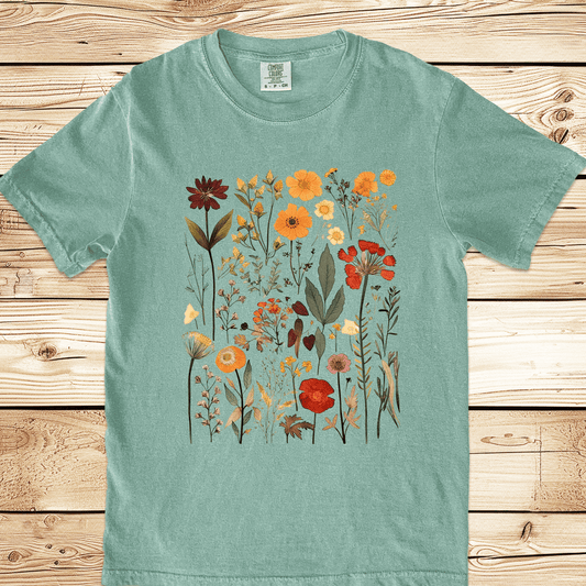 Vintage Pressed Flowers Relaxed Fit Tee - Ramblin Road