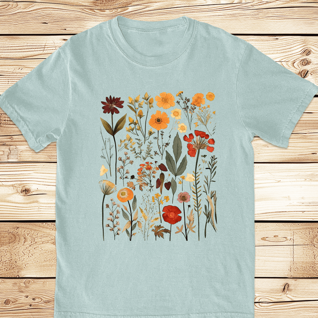 Vintage Pressed Flowers Relaxed Fit Tee - Ramblin Road