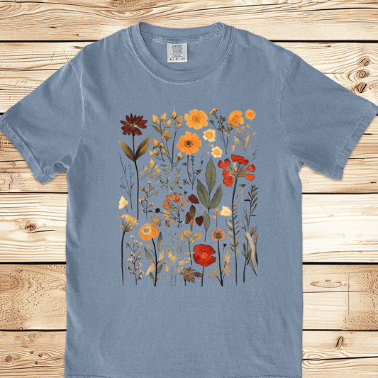 Vintage Pressed Flowers Relaxed Fit Tee - Ramblin Road